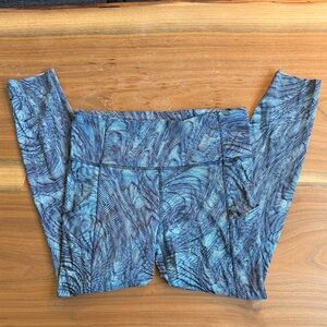 Lululemon Fast and Free High-Rise Nulux Leggings 23” Size 8 Blue Green Multi